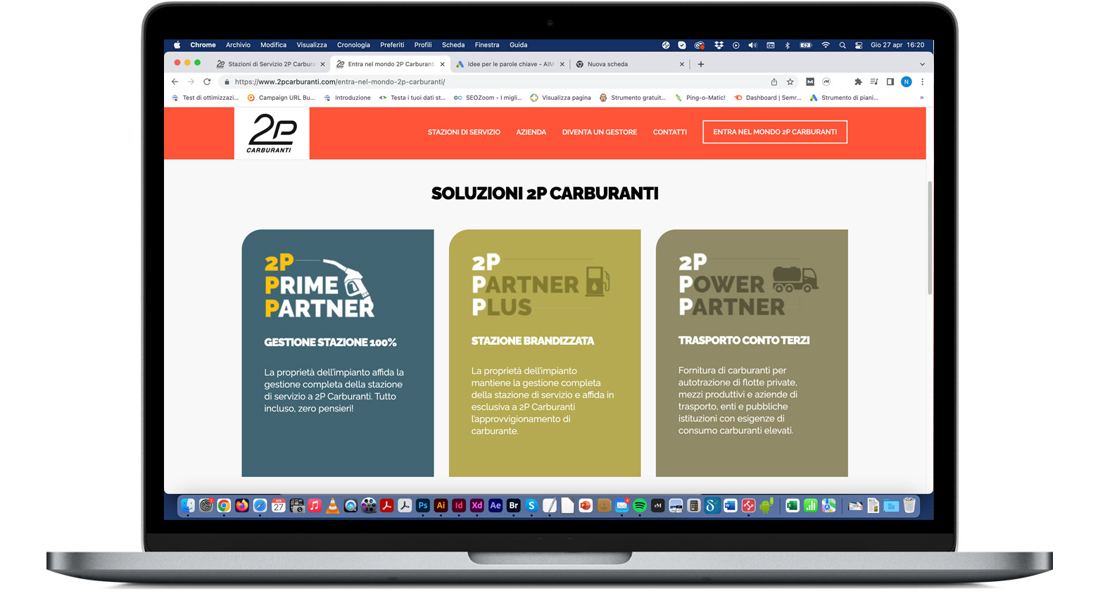 realizzazione sito web 2p carburanti
