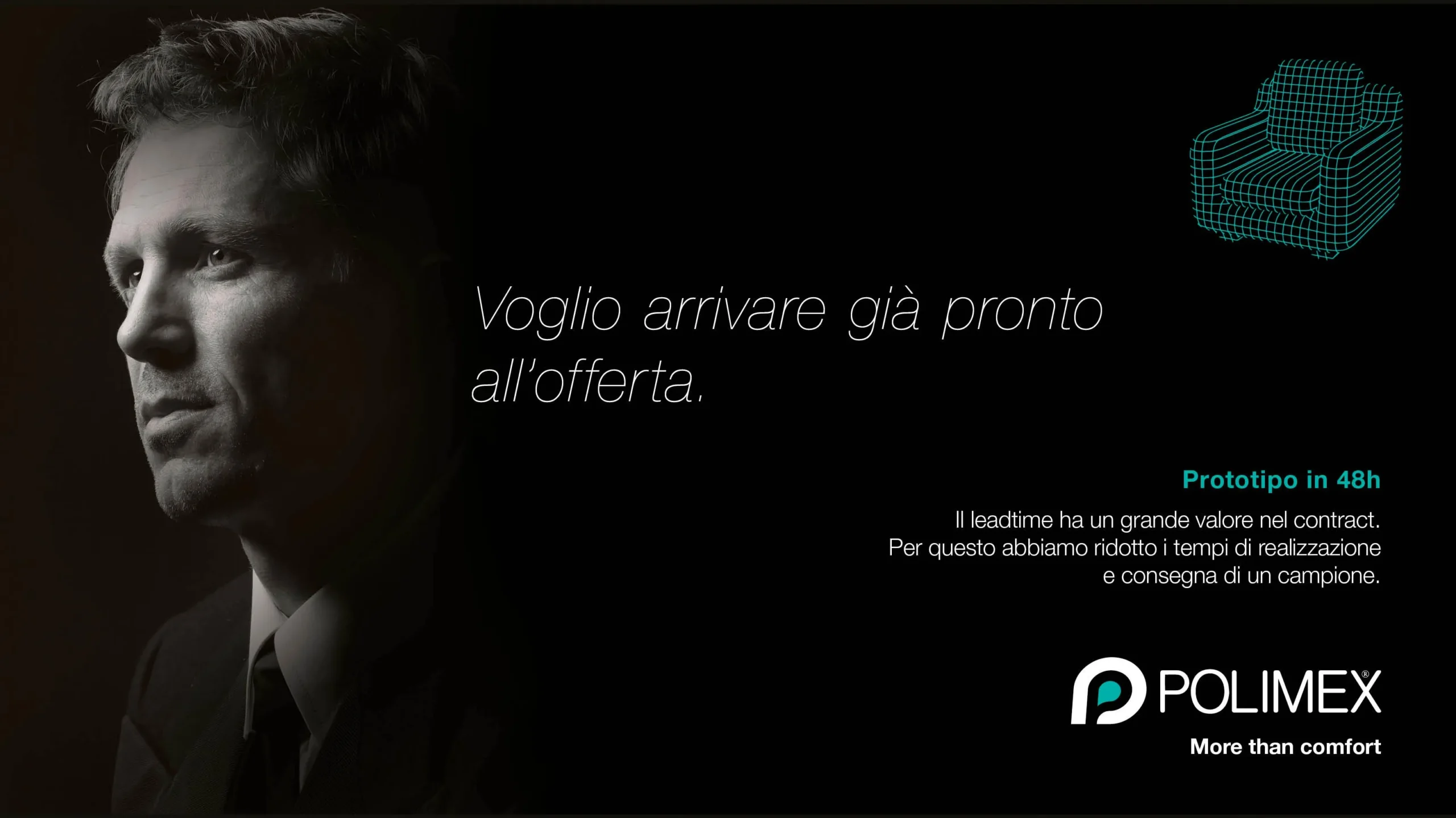 Format e Key Visual — Sviluppo del layout pubblicitario per la campagna B2B: un linguaggio visivo rigoroso ed elegante pensato per intercettare gli uffici acquisti e i project manager del design italiano.